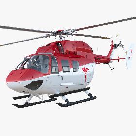 Kawasaki BK 117 Air Ambulance Helicopter 3D